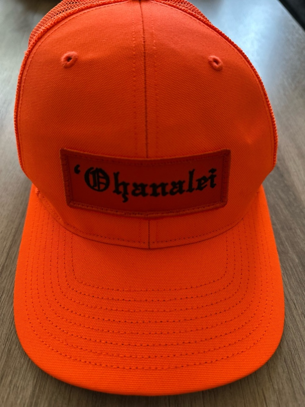 Unique unisex Neon Orange  Ohanalei Hat with Embroidered Patch - Picture 3 of 7